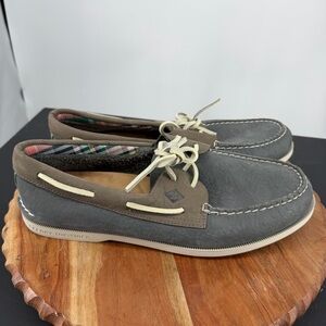 Sperry Men's Authentic Original Plushwave Boat Shoe, Navy Multi, 10.5